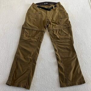 REI Co-op Brown Khaki Cargo Convertible Utility Hiking Pants Size 30x30 Belted